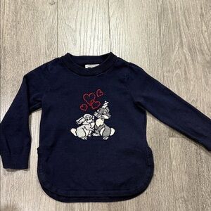 Gap Disney Kids Navy Blue Graphic Long Sleeve Shirt sz 2 good condition